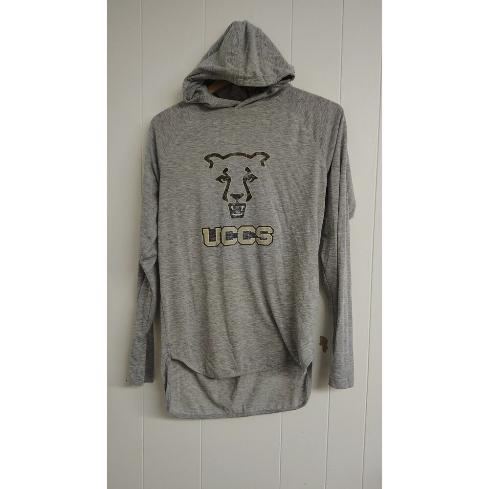 EG-PRO UCCS Mountain Lions Lightweight Hoodie Shirt – Size Small – Heather Gray